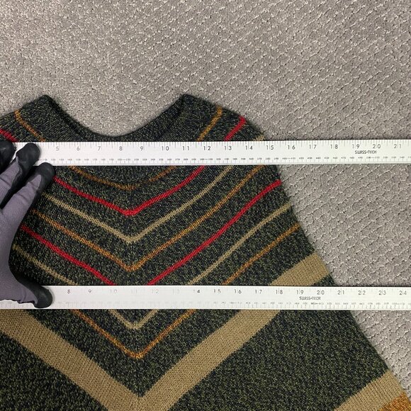 American South Side Alpaca Wool Poncho Made in Peru Green Shawl Shrug Sweater - Picture 7 of 8